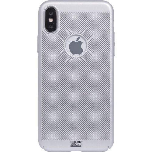 Coque Rigide Perforée Argentée Colorblock Pour Iphone X
