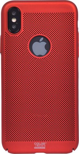 Coque Rigide Perforée Rouge Colorblock Pour Iphone X