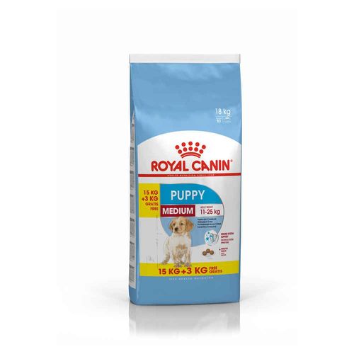 Royal Canin - Croquettes Medium Puppy Pour Chiot - 15kg + 3kg Gratuits
