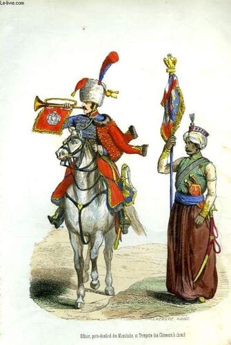 1 Gravure 19° En Couleurs - Garde Imperiale En Costume