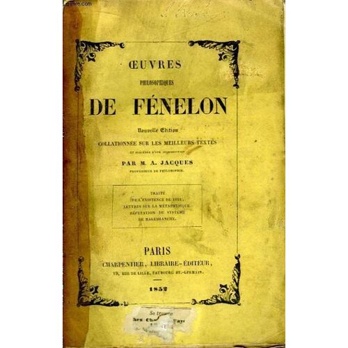 Oeuvres Philosophiques De Fénélon
