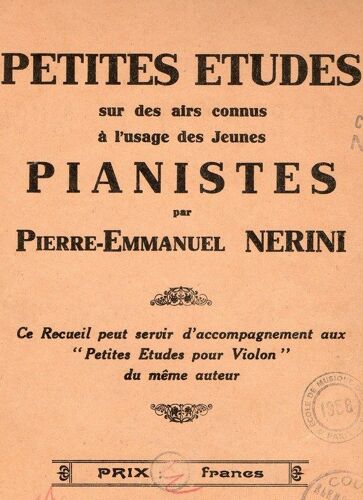 Petites Etudes Sur Des Airs Connus A L'usage Des Jeunes Violonistes