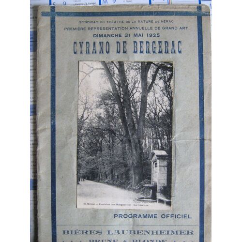 Programme Theatre De Nerac Du 31/05/1925 "Cyrano De Bergerac"