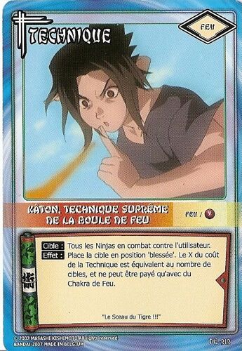 Naruto Jcc Card Game Fr Te-212 Kâton , Technique Suprême De Boule De Feu