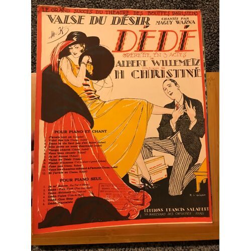 Willemetz Christiné Valse Du Désir De Dédé Chant Piano Partition Salabert