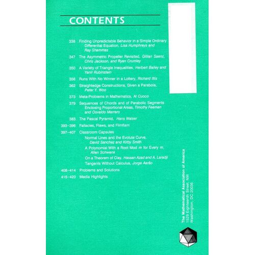 The College Mathematics Journal, Volume 31 N° 5