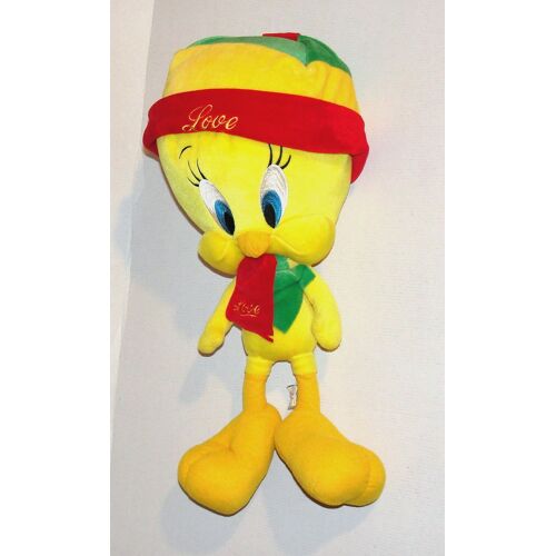 Peluche Titi Love Rastaman City Chix Doudou Titi Bonnet Rasta Looney Tunes 44 Cm