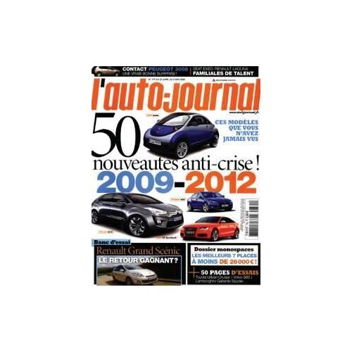 L'auto-Journal  N° 775 : 50 Nouveautés Anti-Crise 2009-2012 /  Dossier Monospace: Les Meilleurs 7 Places À Moins De 26000 Euros / Renault Grand Scénic / Peugeot 3008 / Les Familiales De Talent