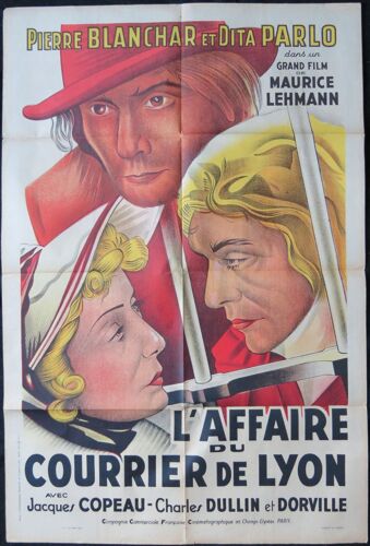 L'affaire Du Courrier De Lyon * Claude Autant Lara & Maurice Lehmann - Film De 1937 - 80x120 Cm - Affiche De Cin?ma Fran?aise - Original Movie Poster * Pierre Blanchar ; Dita Parlo ; Jean Tissier