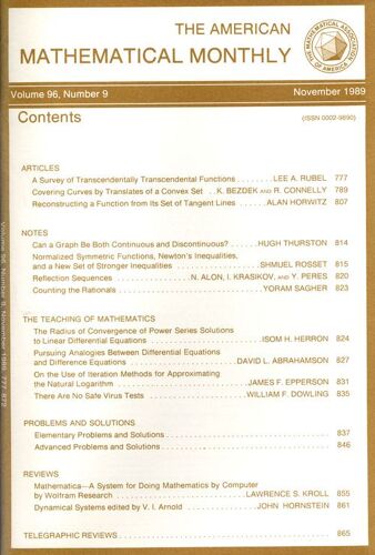 The American Mathematical Monthly, Volume 96  N° 9