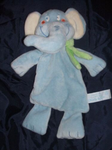 Tiamo Olli Peluche Doudou Elephant Bleu Vert Semi Plat Lesté De Billes Charly Cie