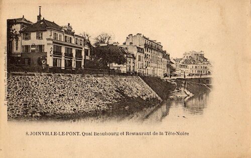 Cpa- Joinville Le Pont- Quai Beaubourg Et Restaurant De La Tête-Noire