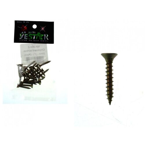 Paquet 25 Vis Longueur 25 mm Diamètre 4 mm Dorée Filetée Quincaillerie