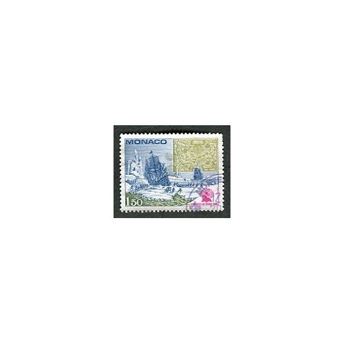 Timbre Oblitéré - " Discoverer Ships In Pack Ice, Map, Emblem " - Monaco - 1981