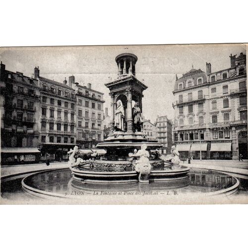 Carte Postale Ancienne, France, Rhône ( 69 ), Lyon, Fontaine Et Place Des Jacobins