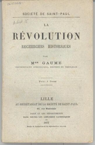 La Révolution. Recherches Historiques. Révolution Française