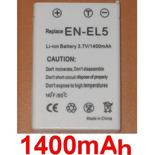 Batterie NIKON ENEL5 EN-EL5 **1400mAh** compatible Coolpix 3700, Coolpix 4200, Coolpix 5200, Coolpix 5900, Coolpix 7900, Coolpix P3, Coolpix P4, COOLPIX P5000, Coolpix S10
