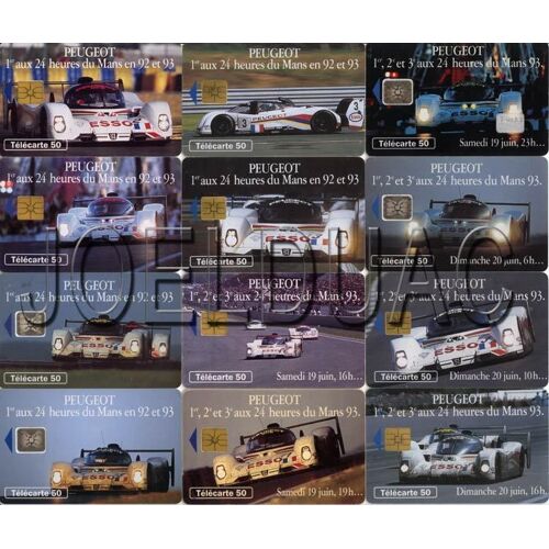 Lot De 12 Telecartes 905 50 U - Peugeot 24h Du Mans 93