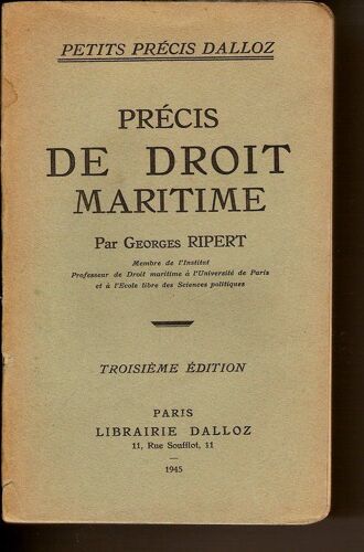 Precis De Droit Maritime