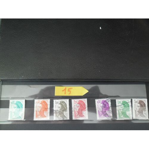 7 Timbres Français Oblitérés