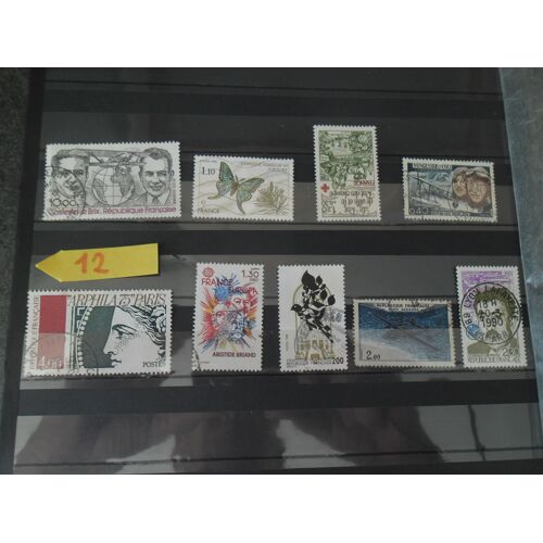 10 Timbres Français Oblitérés