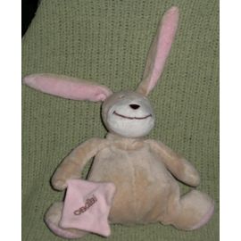 Lapin Chien  Rose Et Marron Doudou Mouchoir Okaidi Obaibi