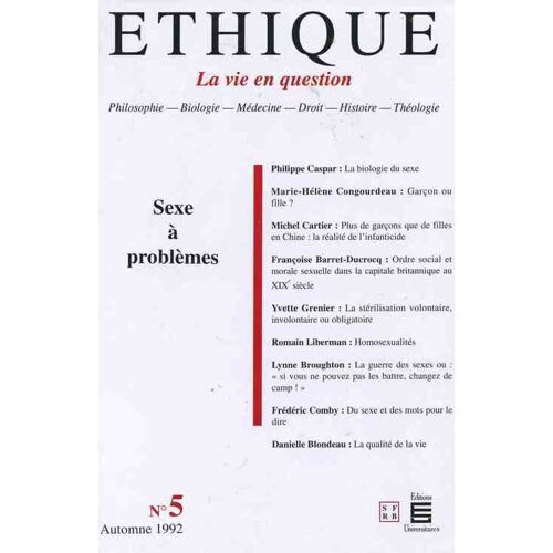 Ethique, Revue De Recherches Interdisciplinaires, 1991, Paris Ethique, Revue De Recherches Interdisciplinaires, 1991, Paris