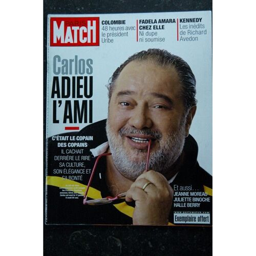 Paris Match N° 3062 23 Janvier 2008 Carlos Cover + 18 P. Juliette Binoche Sylvie Vartan