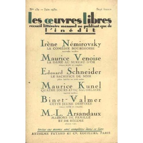 Les Oeuvres Libres N°132