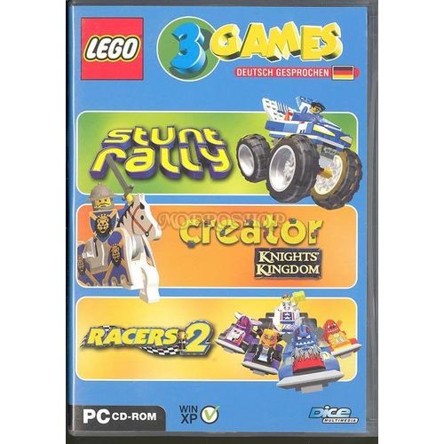 3 Lego Games Stunt Rally Creator Knights Kingdom Racers 2 - Pc - De