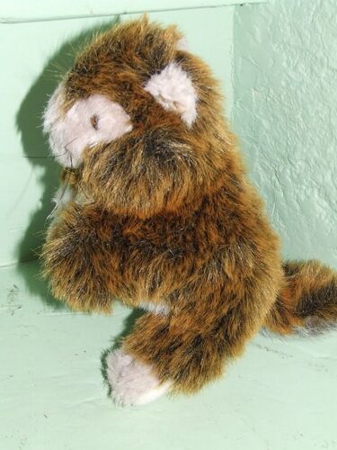 Marmotte Doudou Marron Roux Gris Chiné Panaché Mf Marki Peluche De 21 Cms + Queue De 10 Cms