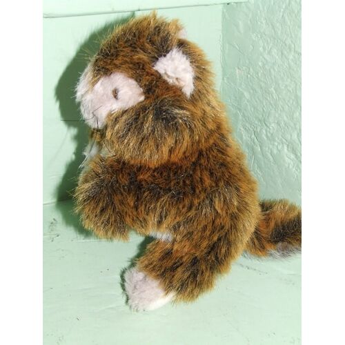 Marmotte Doudou Marron Roux Gris Chiné Panaché Mf Marki Peluche De 21 Cms + Queue De 10 Cms