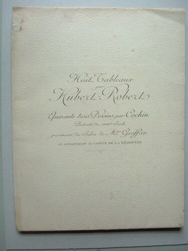 Huit Tableaux  Par Hubert Robert - Catalogue -