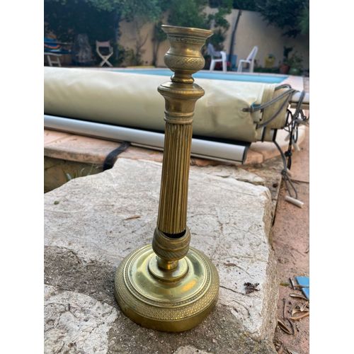 Pied de lampe pétrole cuivre années 40