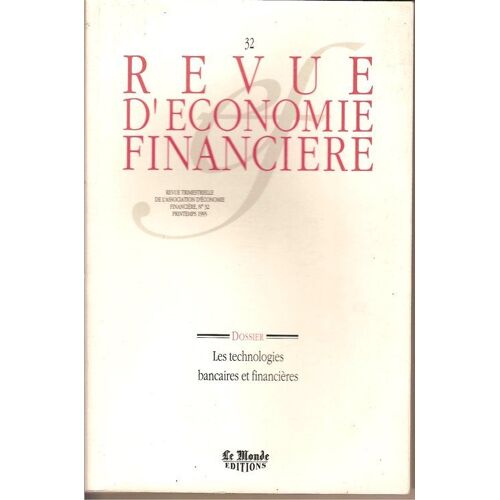 Revue D'économie Financière N° 32