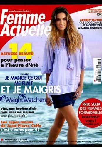 Femme Actuelle  N° 1282 : 14 Astuces Beaute - Regime Weightwatchers - Les Menus De Jean Pierre Coffe - Audrey Tautou