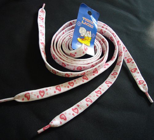 Paire De Lacet Mini Coeur  Amour Rouge Modèle Japonais