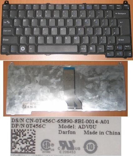 Clavier QWERTY UK pour Dell Vostro 1310 1510 2510 Series - NOIR, P/N: 0T456C , Model: ADV0U