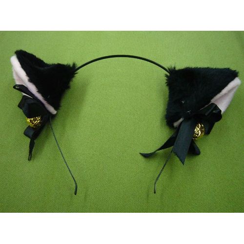 Serre Tête Oreille De Chat Noir Avec Clochettes Pour Cosplay Déguisement Modèle Japonais