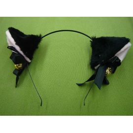 Serre Tête Oreille De Chat Noir Avec Clochettes Pour Cosplay Déguisement Modèle Japonais