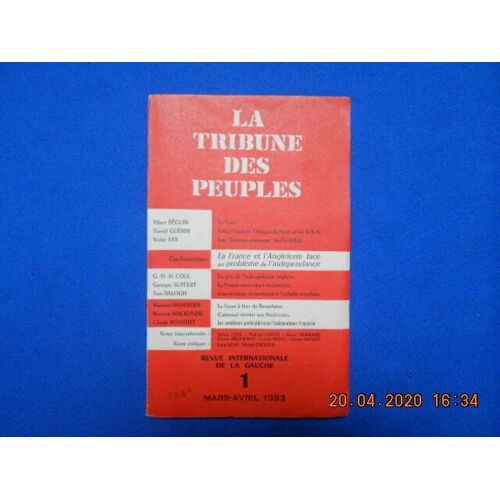 La Tribune Des Peuples. Mars Avril 1953 N°1