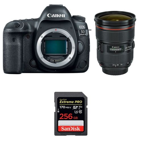Canon EOS 5D Mark IV + EF 24-70mm f/2.8L II USM + SanDisk 256GB Extreme PRO UHS-I SDXC 170 MB/s | Garantie 2 ans