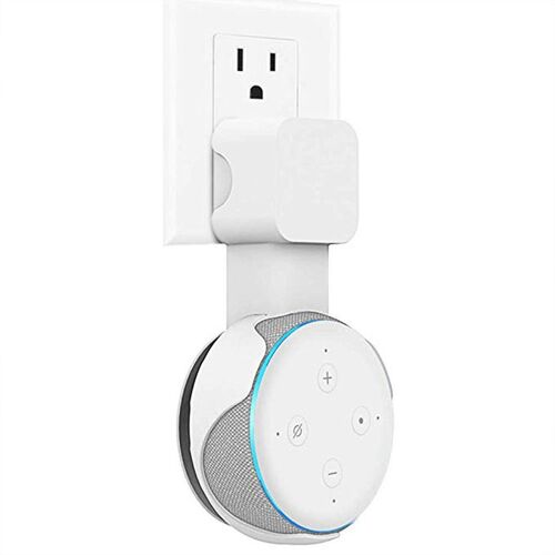 Bracket mural pour ECHO DOT 3, Mount Hanger pour Home Voice Assistants, Echo Dot 3 Accessoire Intelligent avec Arrangement du Cordon (Blanc)