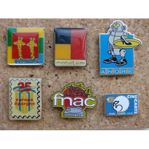 Pins Lot De 6, Grandes Enseignes, Fnac, Decathlon Et Autres