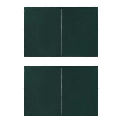 vidaXL Paroi de tente réception 2 pcs avec fermeture éclair PE Vert