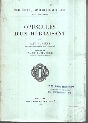 Opuscule D'un Hébraïsant