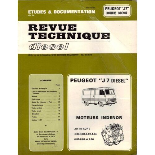 Peugeot J 7 Diesel, Moteurs Indénor - Xd Et Xdp
