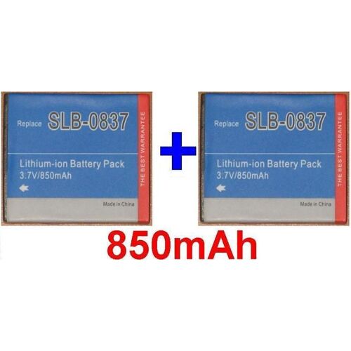 Pack de 2 Batteries Samsung SLB-0837 SLB0837 SL-B0837  ***850mAh*** compatible Digimax i6 PMP L50 L60 L70 L80,  i70, i70S, L700, L700S, L73