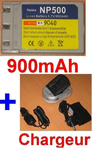 Chargeur + Batterie Konica Minolta DR-LB4 NP500 NP600 DRLB4 NP-500 NP-600 *900mAh* compatible DiMAGE G400, G500, G530, G600, Revio KD-310, KD-310Z, KD-400Z, KD-410Z, KD-420Z, KD-500Z, KD-510Z