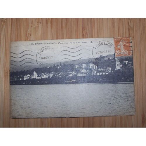 Carte Postale Ancienne Evian Les Bains - Panorama Vu Du Lac Léman